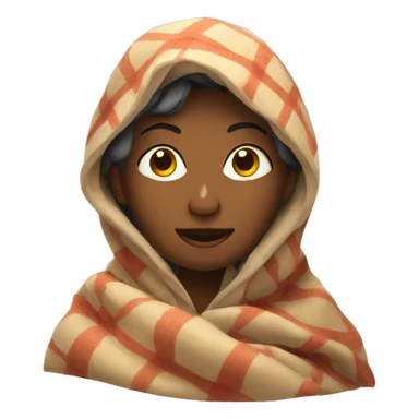woman in blanket sticker