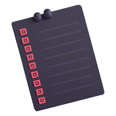 long curling to-do list paper looping up and down like a snake with tiny checkboxes fading into distance sticker