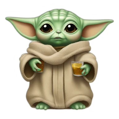 Baby yoda avec un biberon sticker