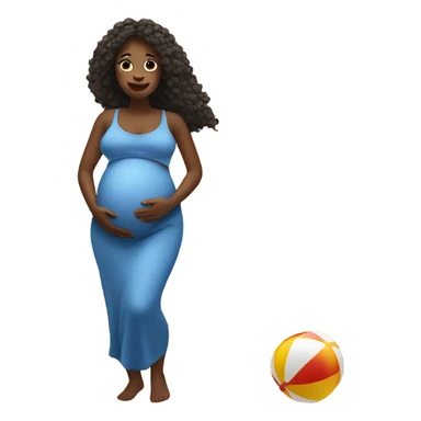 Pregnant woman on the beach sticker