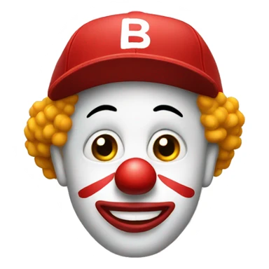 Emoji clown with red baseball cap sticker