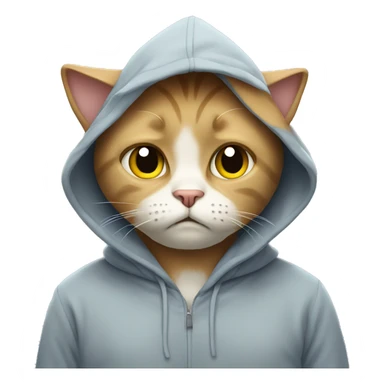 Sad cat with hoodie sticker
