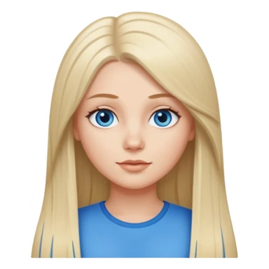 short and thick body white girl with long straight hair and blue eyes sticker
