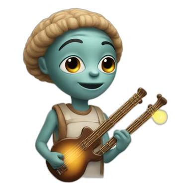 et winking and holding glowing drumsticks sticker