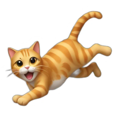 cat jumping out of the window sticker