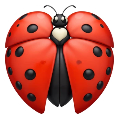 ladybug but the black dots are black hearts sticker