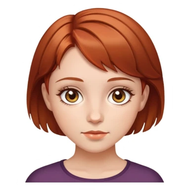 A girl with reddish brown short hair and Hazel eyes sticker