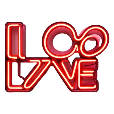  neon sign with the word love sticker