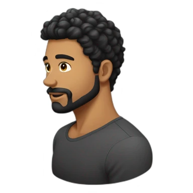 hombre de 26 años cabello corto negro y con canas barba con canas sticker