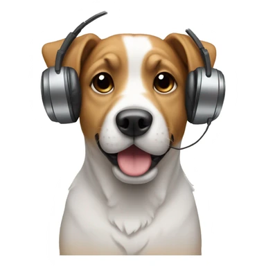 a dog with headphone sticker