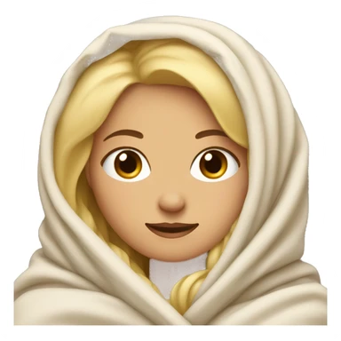 blonde girl relaxed wrapped in blankets sticker