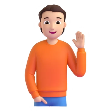 happy young man, cheerful expression sticker