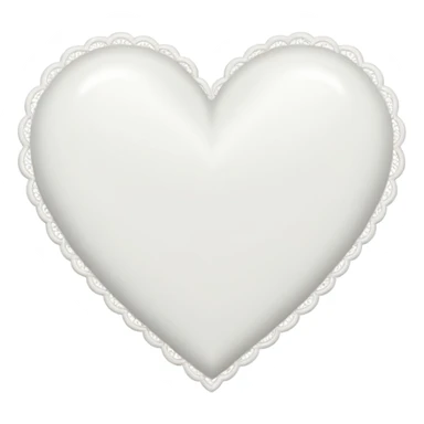White heart with a lace white border sticker