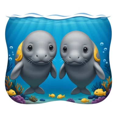 two manatees not togheter sticker