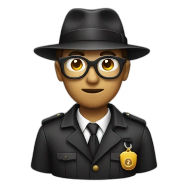 Detective with search glass all black sticker