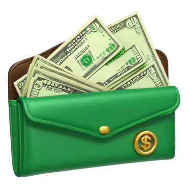 Aviator money emoji, wallet full of cash, casino vibe, premium 3D emoji style, clean, no background
 sticker