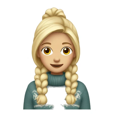blonde girl in cozy sweater sticker