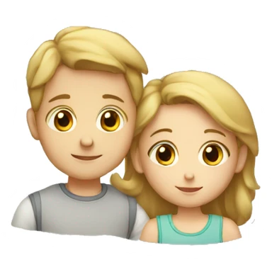 little boy with little girl sticker