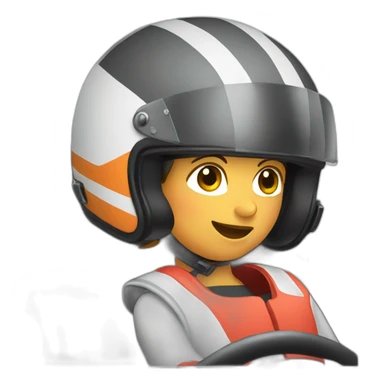 Karting riding face view sticker