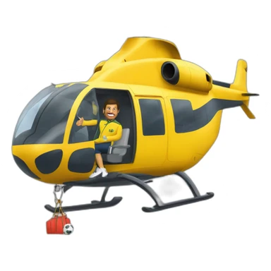 Brazilian coach called Pablo Marçal, flying inside a helicopter sticker