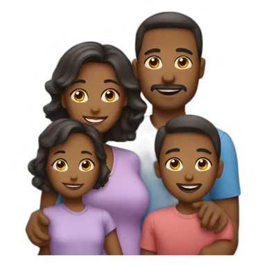 Family with 3 kids sticker