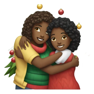 Christmas tree hug with black women sticker