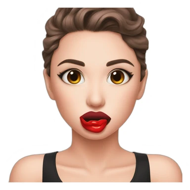 lip bite cap rose between lips sticker