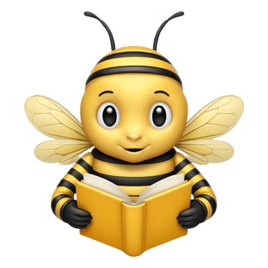 kitap okuyan arı sticker