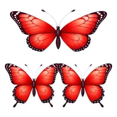 3 mariposas rojas  sticker