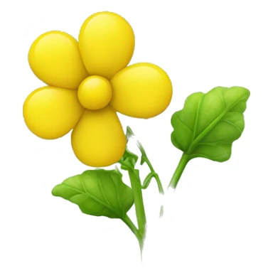 "Detailed yellow rapeseed flower on a green stem" sticker