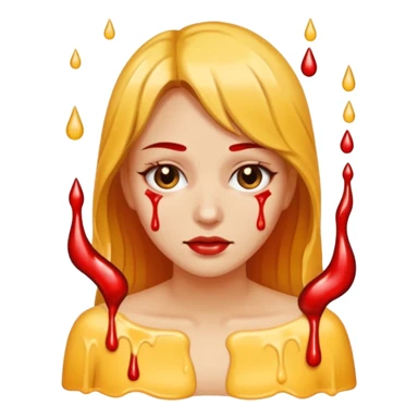 Woman dripping hot wax onto her own skin, controlled pain, ceremonial atmosphere sticker