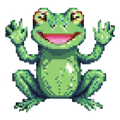 smiling frog waving sticker