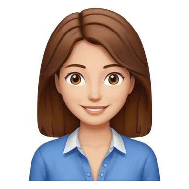 Woman with brown hair and middle part low cut shirt  sticker