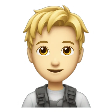 Un personnage avec plein d'obet de manga sticker