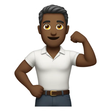 man with arms elevated sticker