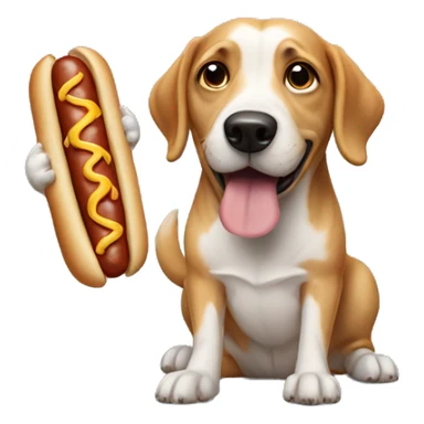 Dog with an hotdog sticker