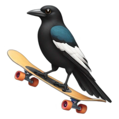magpie on a skateboard sticker