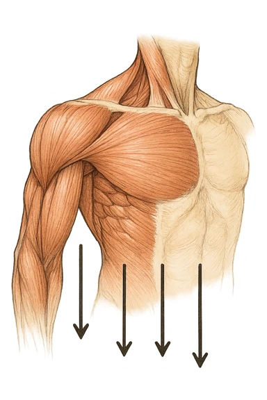 muscoli della spalla anatomia senza scritte fammi solo delle frecce ad indicare che la spalla deve abbassarsi sticker