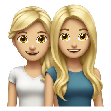 A blonde and brunette girl smiling  sticker