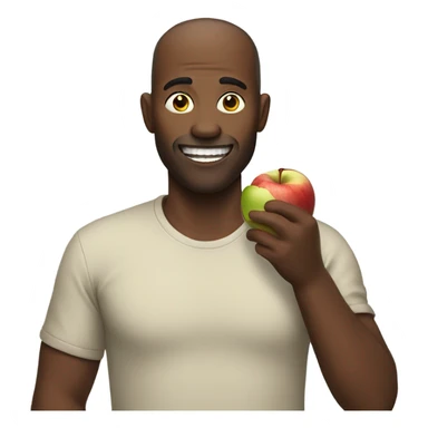 Man eating apple sticker