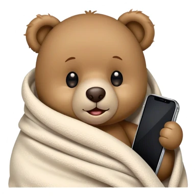 teddy bear cozy in blanket facetime call sticker