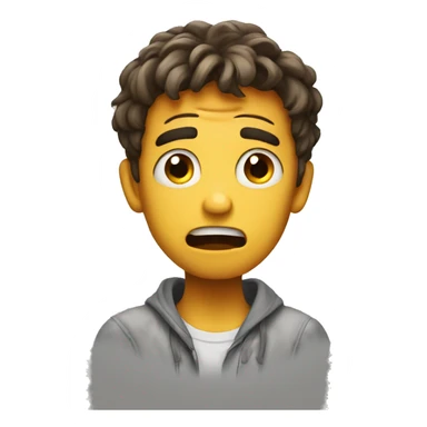 Scared boy and look right sticker