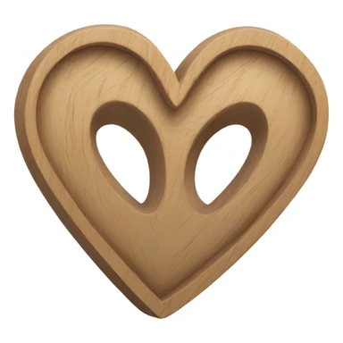 Wooden outlined heart sculpture  sticker