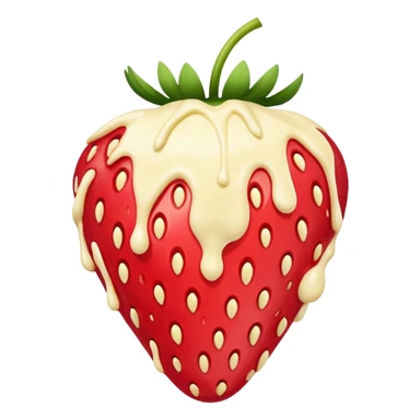 Strawberry with melted white chocolate and more white chocolate  morev sticker