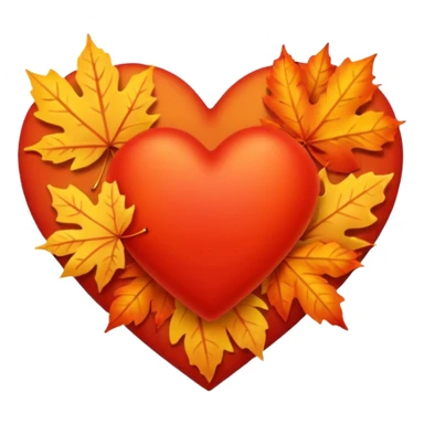 Autumn heart sticker