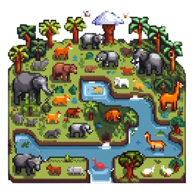 zoo map with animal habitats sticker