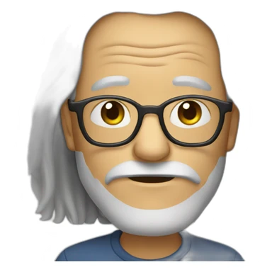 old man with glasses and long hair without mustache sticker