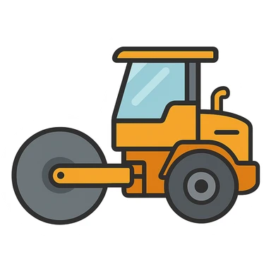 flat toon style road roller sticker