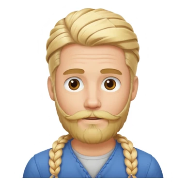 sakalı ve örgülü saçı olan sarışın adam sticker