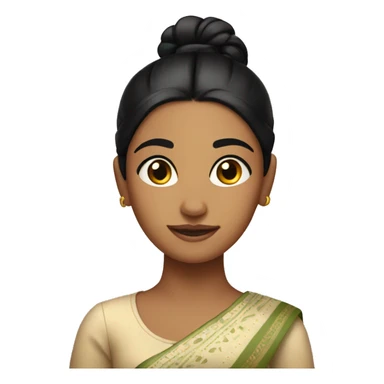Indian girl with black hair with a bun sticker